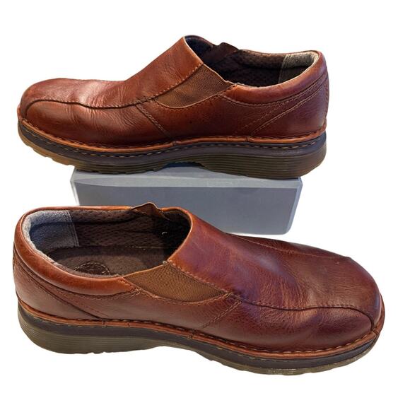 Men's Y2K Doc Dr. Martens Tevin Oxblood Brown Leather Preppy Comfort Loafers 10 - Picture 4 of 7